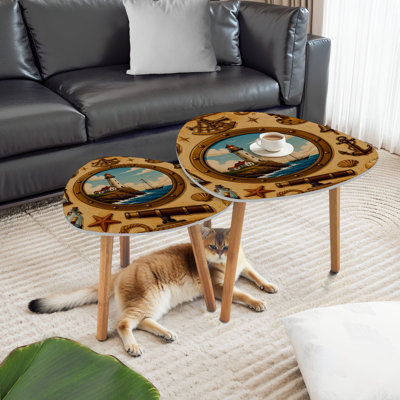 Ensemble de 2 tables basses gigognes Triangle
