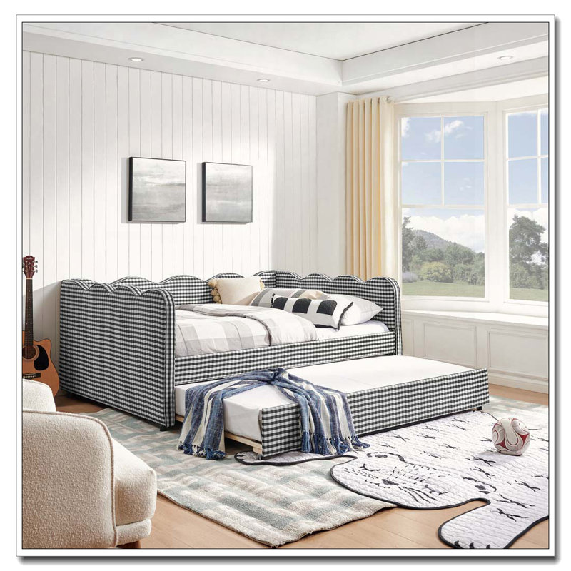 Lit de jour double, Noir, Lit gigogne simple