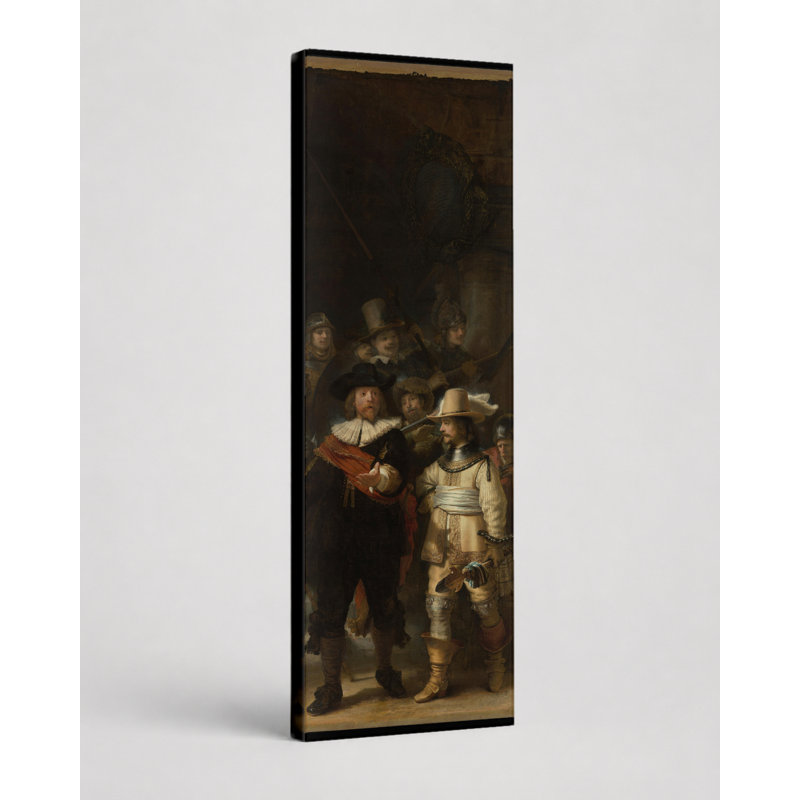 «The Night Watch» (1642) - art mural sur toile haut, 36" W x 12" H