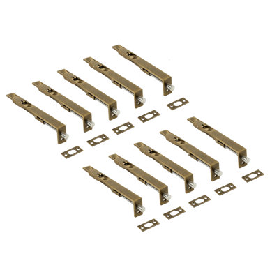Golden Grace 6 Set Flush Bolt French Double Door Bolt Antique Brass Privacy Indoor Outdoor Heavy Duty Robust Secure Concealed Look - 150mm