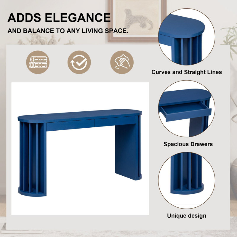 Macdonald 59'' Console Table, Navy Blue