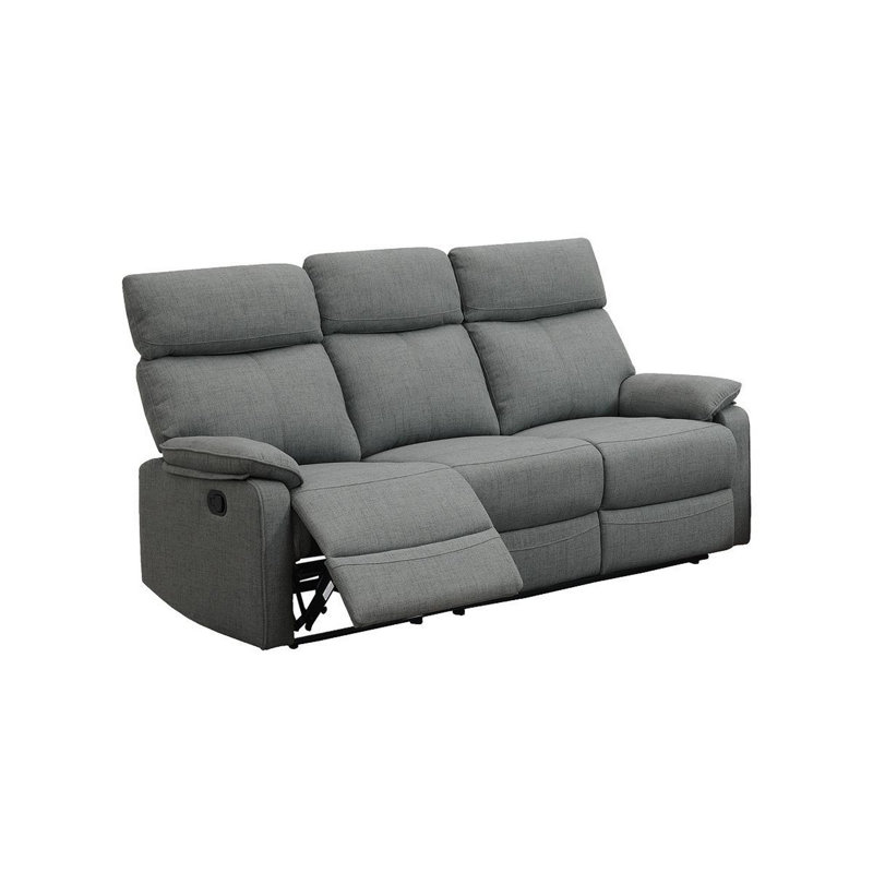 Aybri Upholstered 74'' Reclining Sofa, Gray Burlap