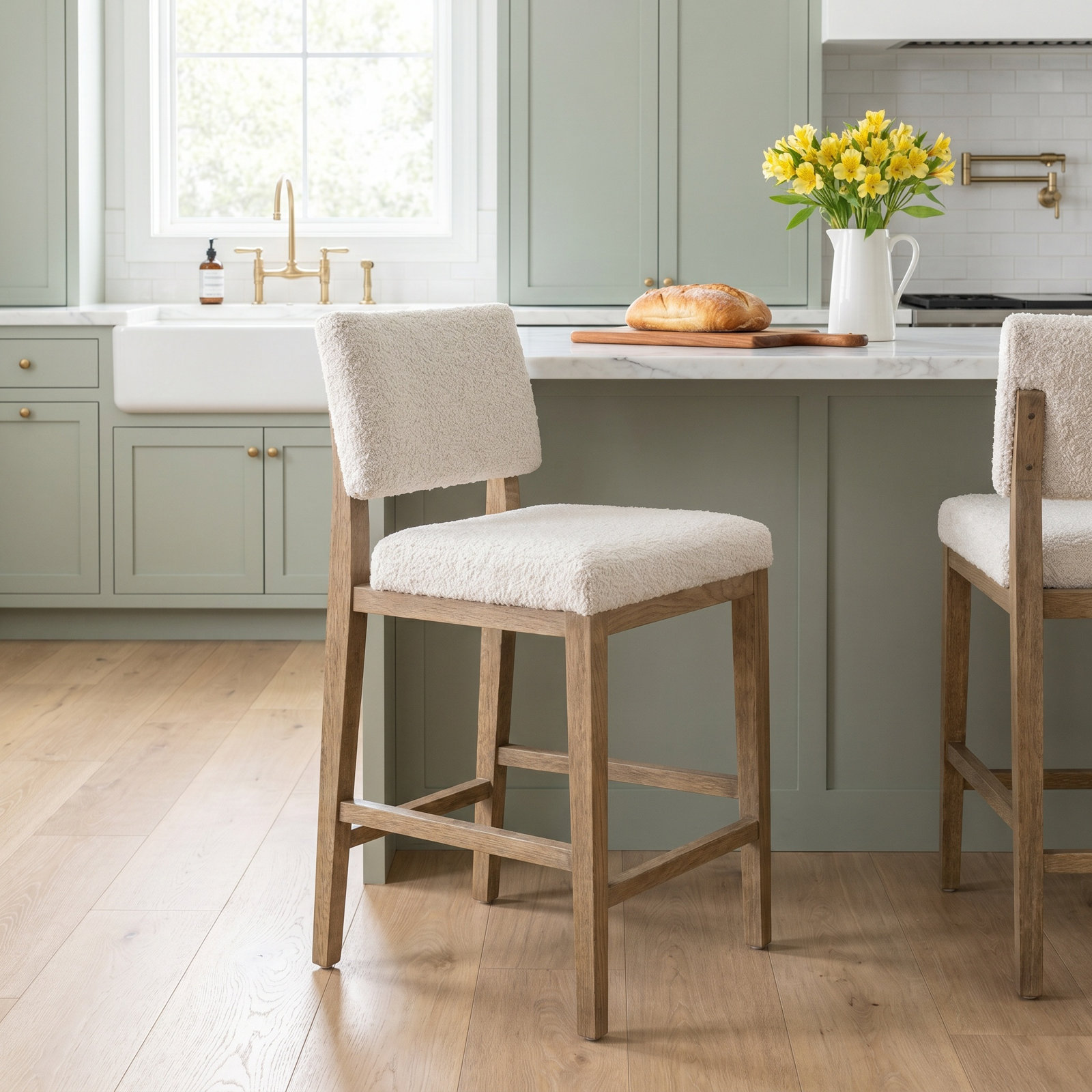 Sokrates Bar and Counter Stool, Counter Stool (27.25" Seat Height), White