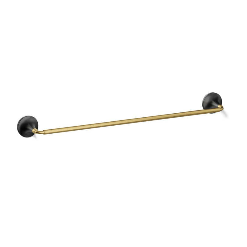 Barre à serviettes Tone, Noir mat / laiton moderne, L 24 po