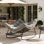 Très grande chaise berçante d'extérieur Papasan avec coussin