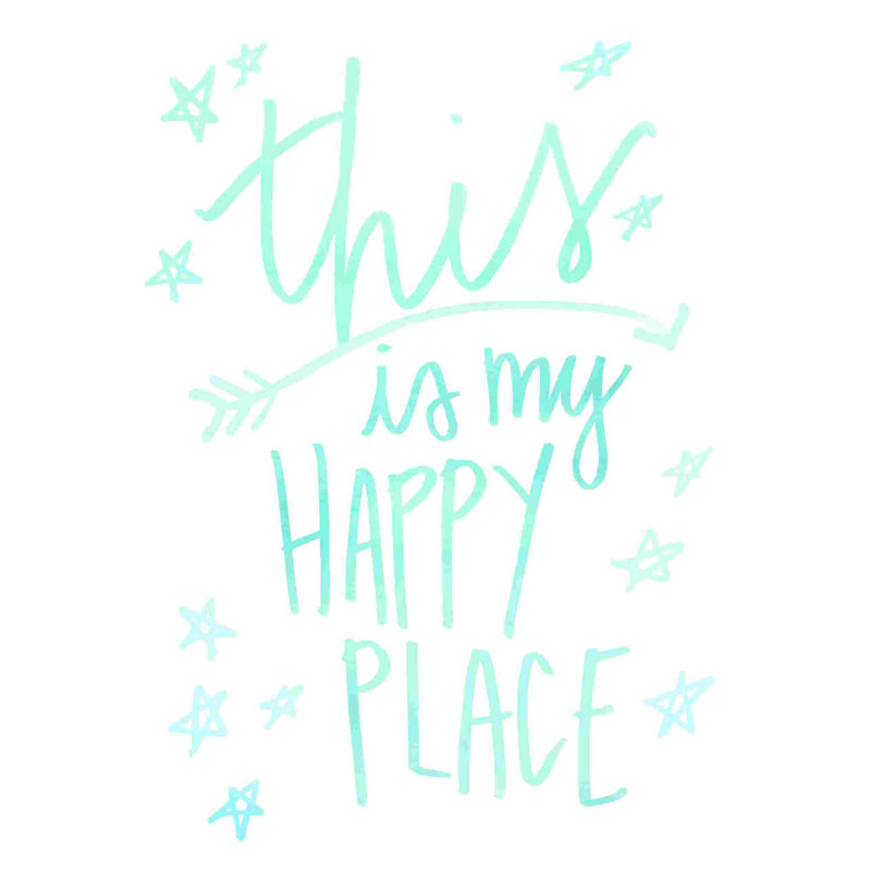 «This Is My Happy Place Stars», art textuel sur toile tendue, H 36 po x l 24 po