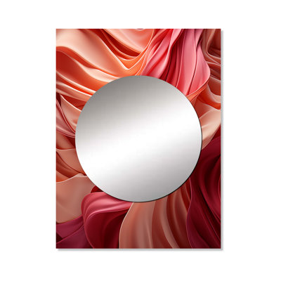 Nateya Coral Colorful Wonder Wave - Coastal Mirror, Coral Unique Wall Mirror, Printed Metal Art