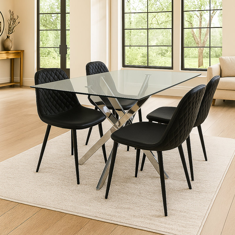 4 - Person Dining Set, Black
