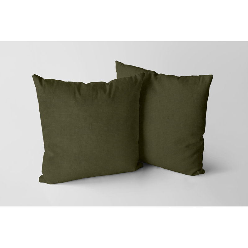 Housse de coussin carré S&G Slubb, Vert pin, 18" x 18"