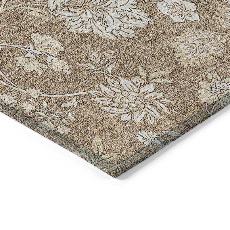 Myqueal Washable Floral Indoor / Outdoor Rug, Runner 2'3" x 7'6"