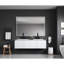 Miroir de salle de bain 72 po x 48 po Brouillard, 3 options de couleur, gradation continue. Fixé au mur avec cadre en aluminium brossé doré et miroir de coiffeuse personnalisable à luminosité et lumières avant et arrière. Fixé,