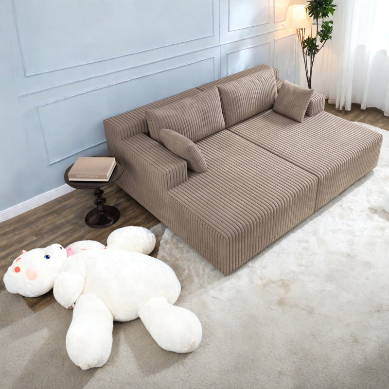 Canapés modulaires spacieux, velours côtelé moelleux, style moderne pour la maison