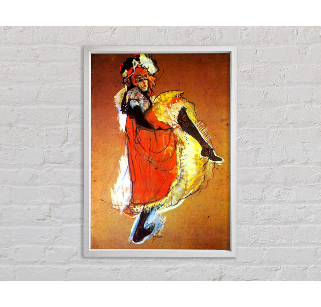 Toulouse Lautrec Jane Avril Dancing - Einzelbildrahmen Kunstdrucke auf Leinwand