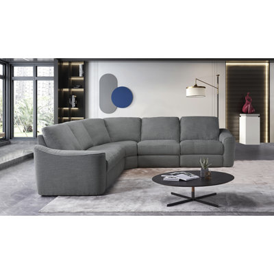 5 - Piece Power Reclining Upholstered Sectional With Comfort Wide Seating