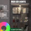 Vitrine en verre Dedorah, armoire de rangement avec porte et lumière DEL-1889584951