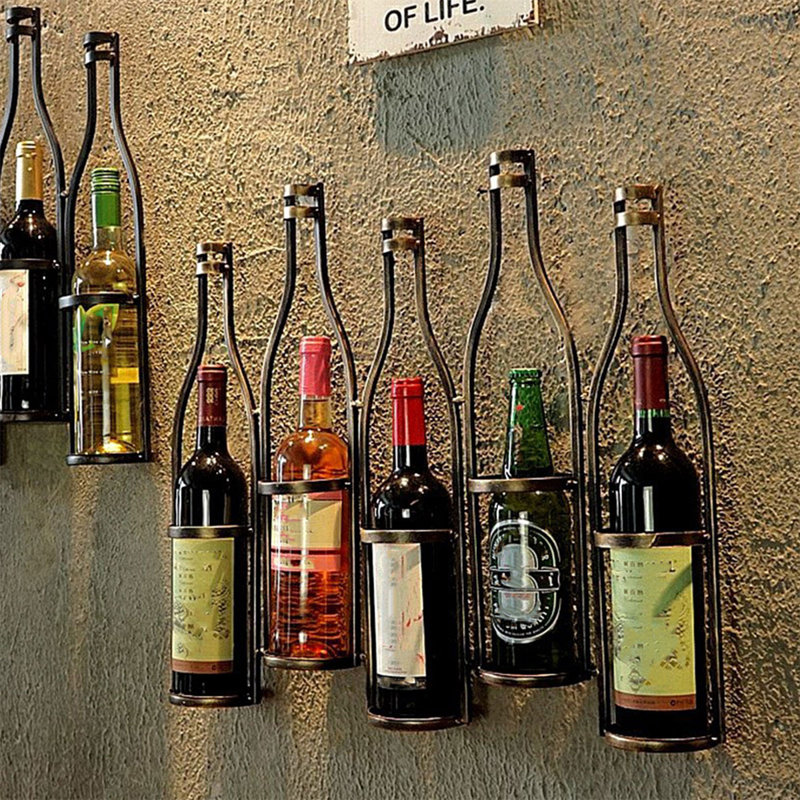 Knolan 5 Bottle Wall Mounted Wine Bottle Rack in Bronze