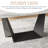 Buchu 63"-95"Extendable Dining Table For 6-10,White Glossy Sintered Stone Tabletop
