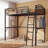 Sturdy Metal  Black Twin Loft Bed with Bedside Caddy & Anti-Slip Ladder - Heavy-Duty Space-Saving Bed Frame for Teens, Adults, Dorm, and Small Apartment