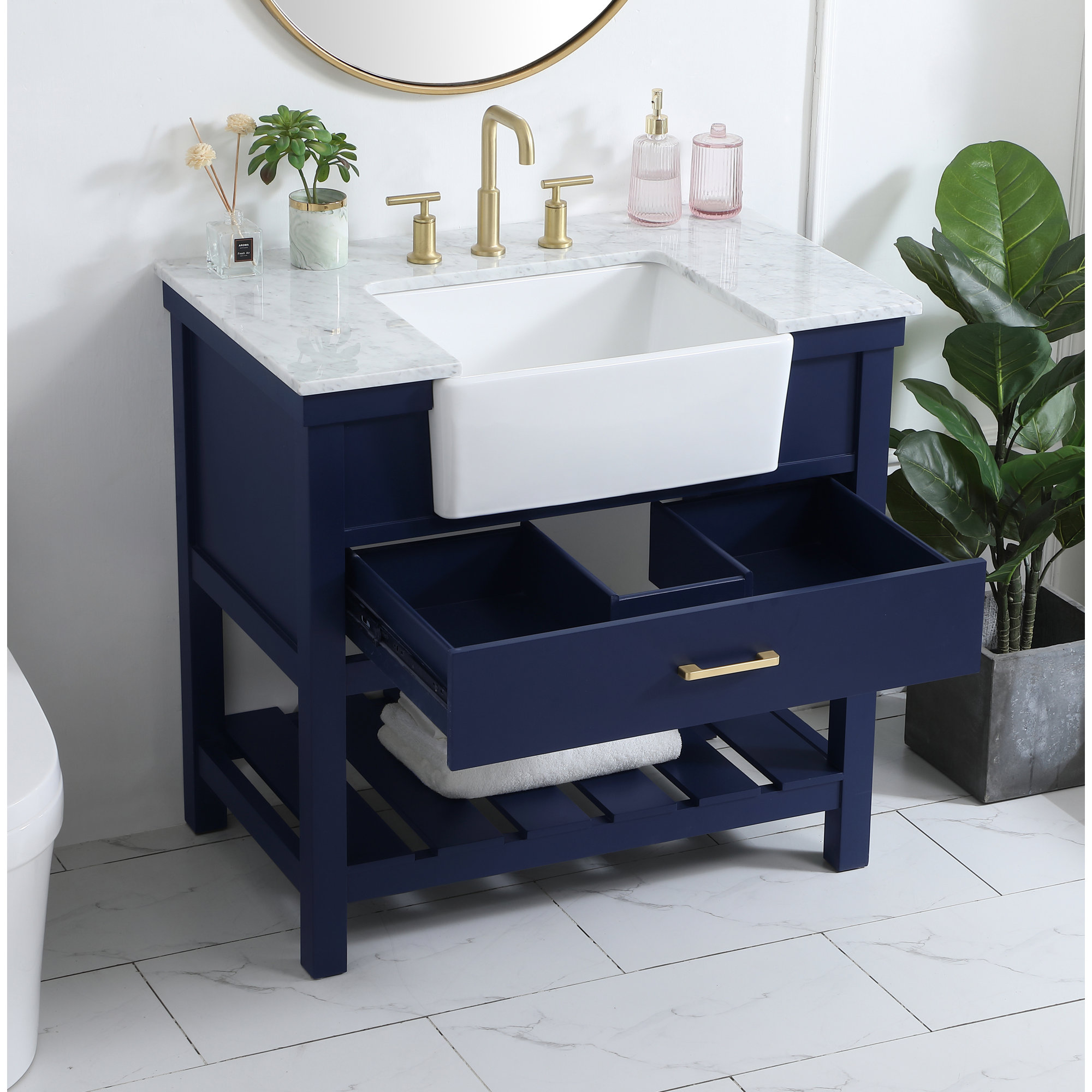 Pelaghia 36'' Single Bathroom Vanity, Blue