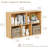 5-Section Closed Back Bookcases, Modern Open Storage Shelf Display Cabinet-1036686124