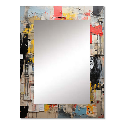 Urban Collage III - Abstract Collages Decorative Wall Mirror, Modern Mirror, Printed Metal Art