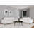 2-piece Chenille Upholstered Sofa Set Ivory