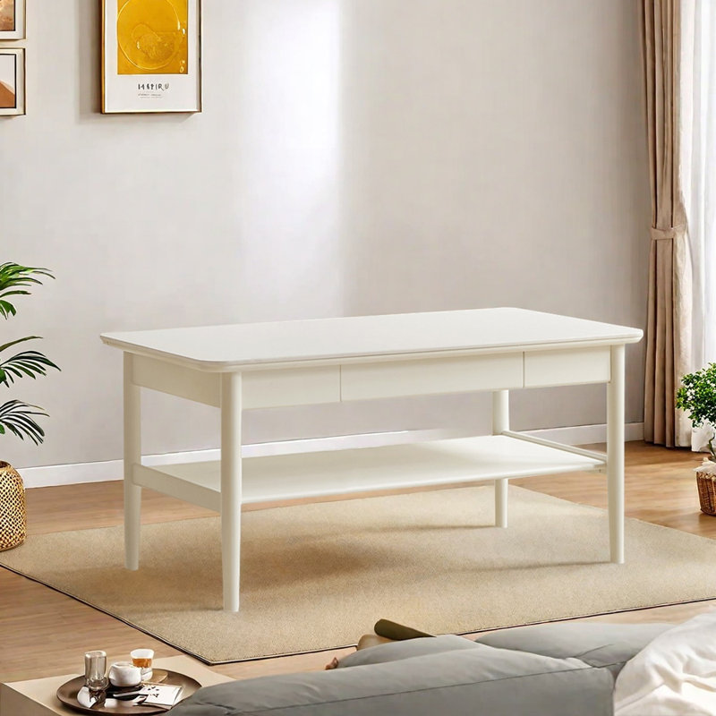Table basse en bois massif, H 23,62 po x L 47,24 po x l 23,62 po