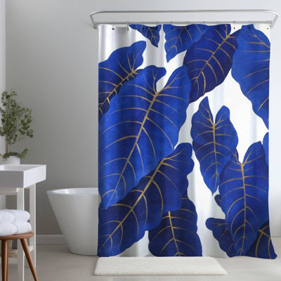 Floral – Polyester Shower Curtain, Dye Sublimation Print, 71" W × 74" L