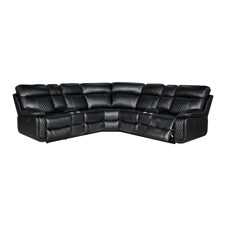 Faux Leather Power Reclining Sectional