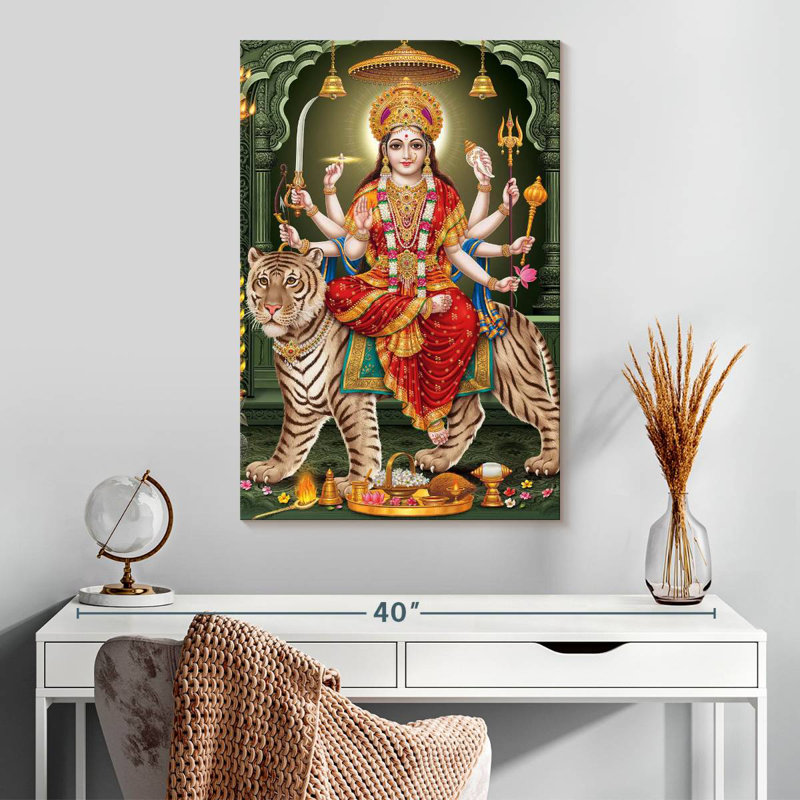 Adella Durga On A Tiger, 30" H x 20" W