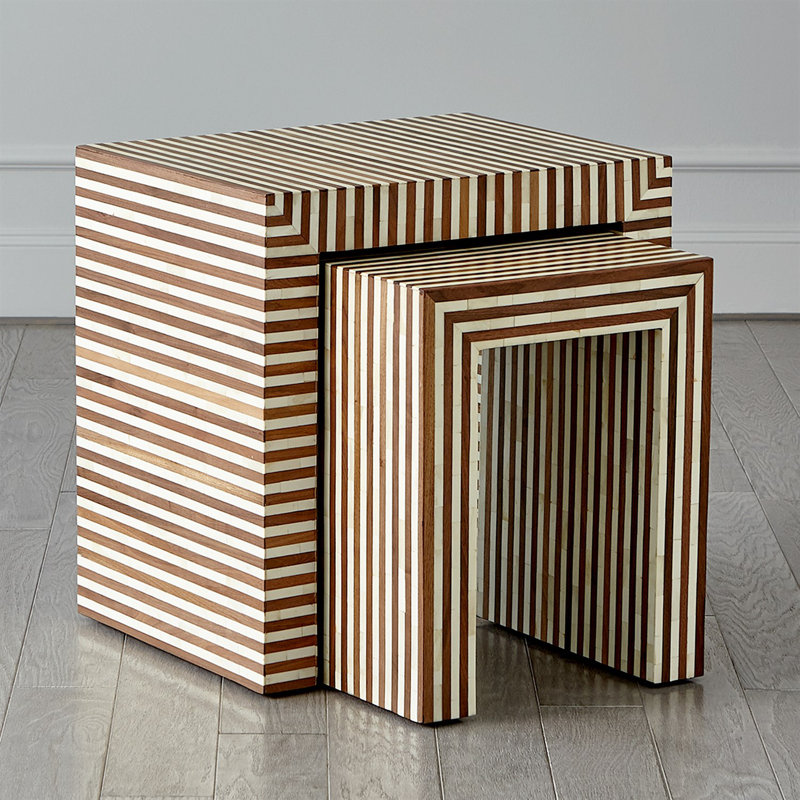 Sienna End Table-Walnut/Bone-Sm