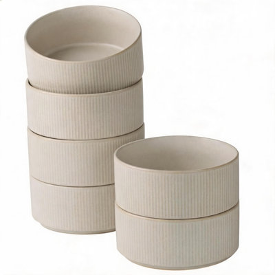 Ensemble de 6 bols à céréales 23 oz réactive à glaçage réactif allant au micro-ondes allant au lave-vaisselle pour la soupe Popcorn