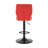 Adjustable Height Red Faux Leather Swivel Bar Stool