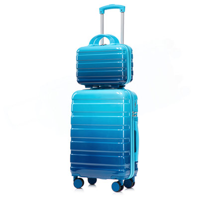 14"/20" 2 Pcs/Set In PC Spinner Wheel Luggage, Carry On Suitcase, With Gradient Color And Combination Lock