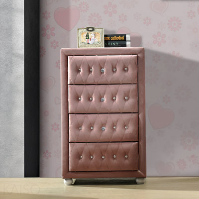 Commode rose à 4 tiroirs