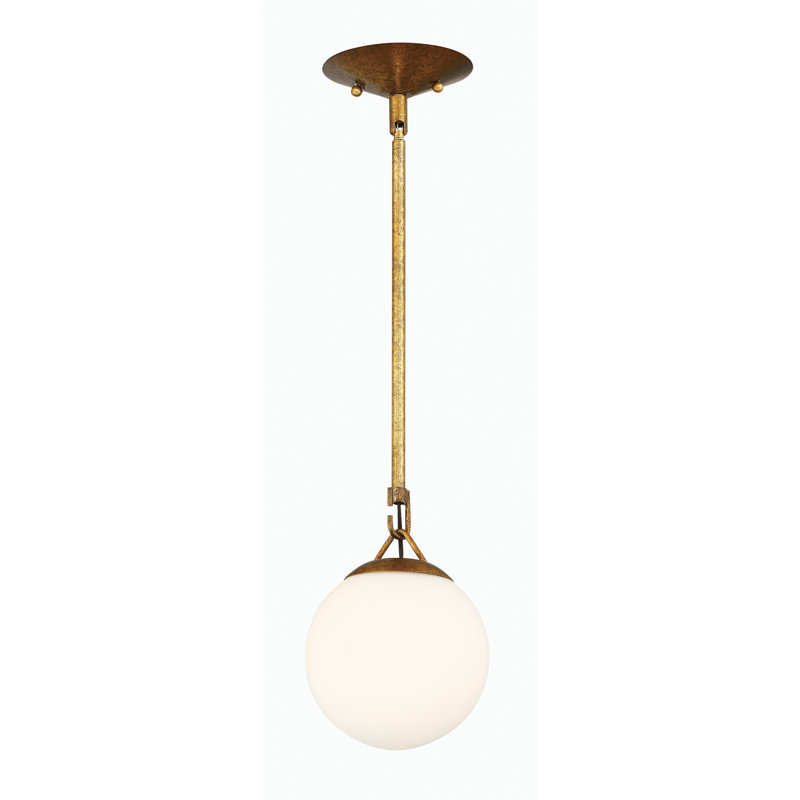 Luminaire sphère suspendu 1 lumières simple Ison, Laiton vieilli patine