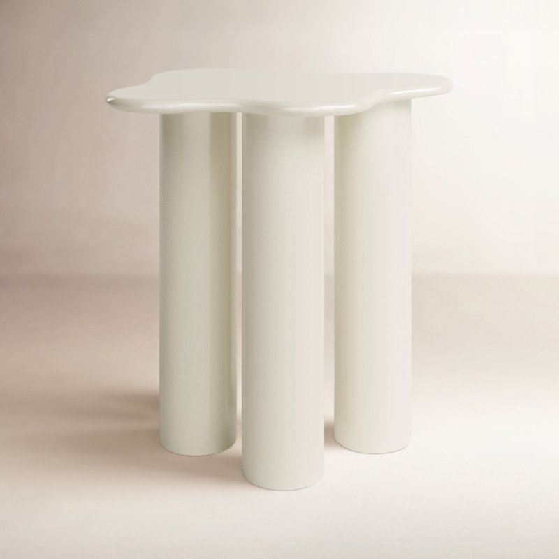 Brookfield Iron Top End Table, Cream