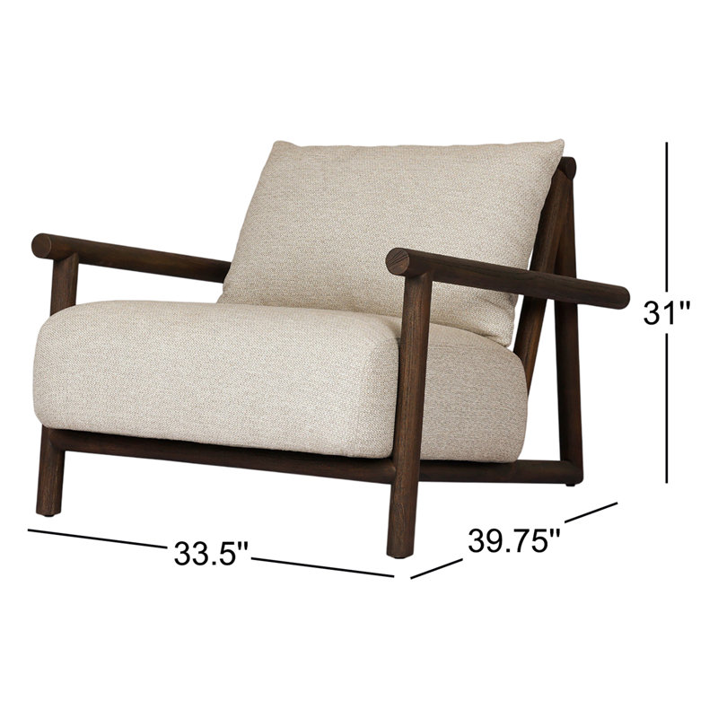 Cardiff Outdoor Teak Lounge Chair, Stained Saddle Brown