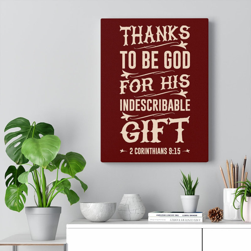 Indescribable Gift - Wrapped Canvas Print, 36cm H x 28cm W