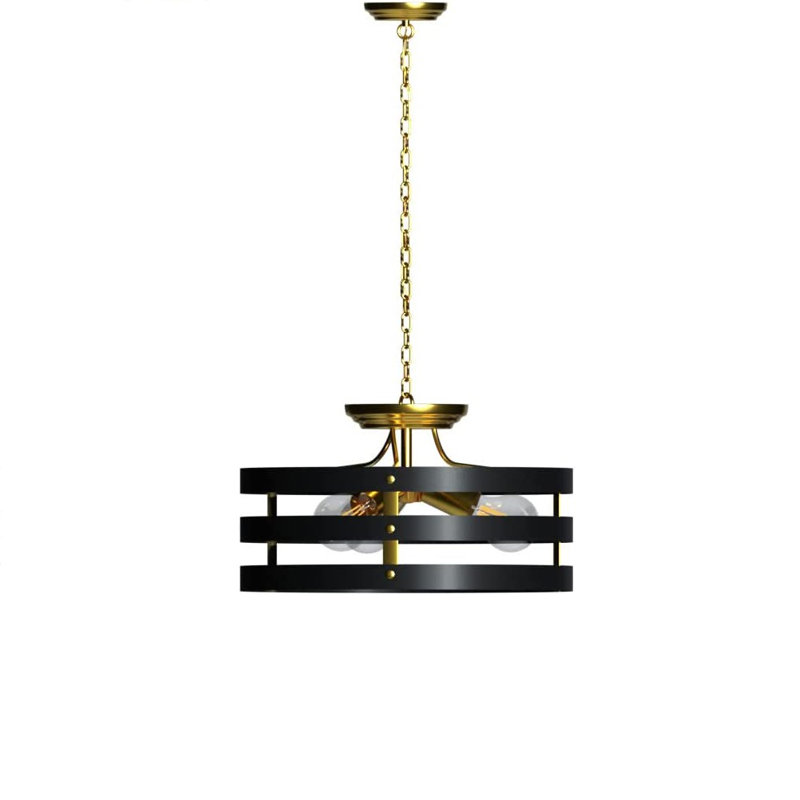 Luminaire suspendu cylindrique à 3 lumières