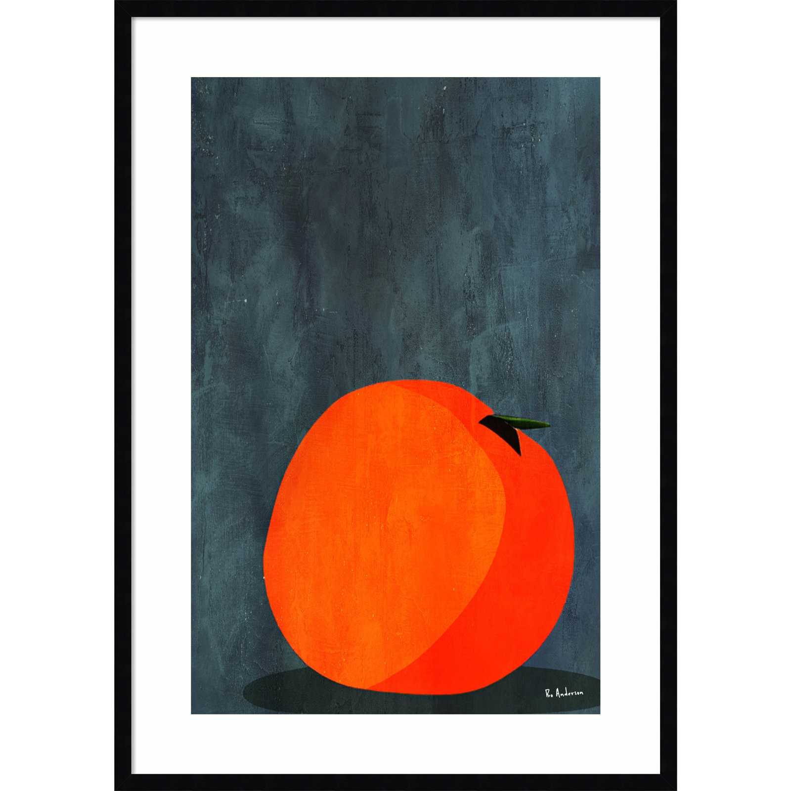 Calmly Sleeping Apple Print, 38" H x 27" W, Black
