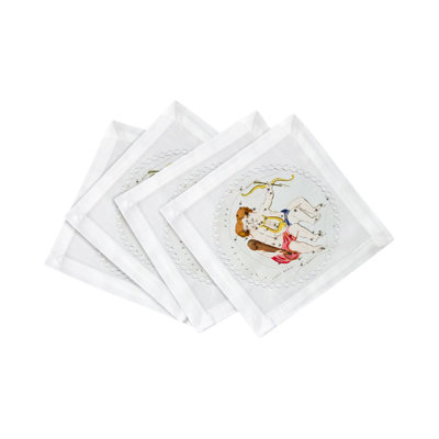Zodiac Gemini Cotton Sateen Cocktail Napkins