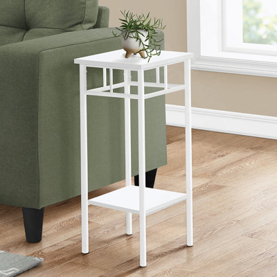 Table d'appoint, côté, bout, support pour plante, carré, salon, chambre à coucher, métal, stratifié