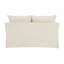 Causeuse en lin beige avec 2 coussins