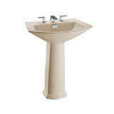 Soiree Vitreous China 28" Pedestal Bathroom Sink with Overflow