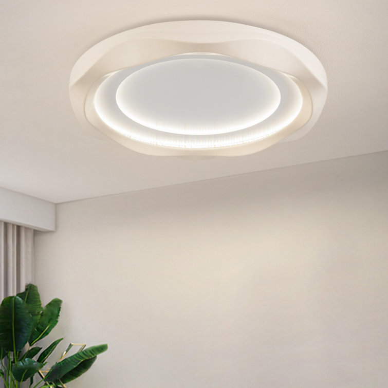 Dimmable LED Flush Mount Ceiling Light Fixture with Remote Control