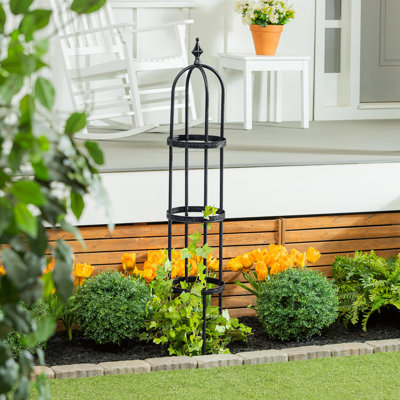 Black 5' Steel Garden Obelisk