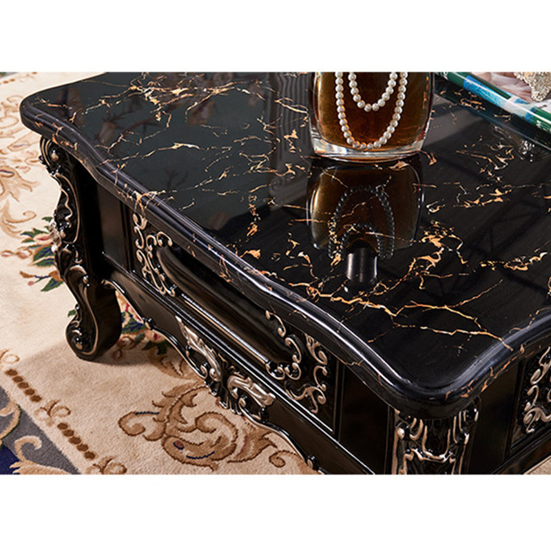 Table basse en bois massif de style européen