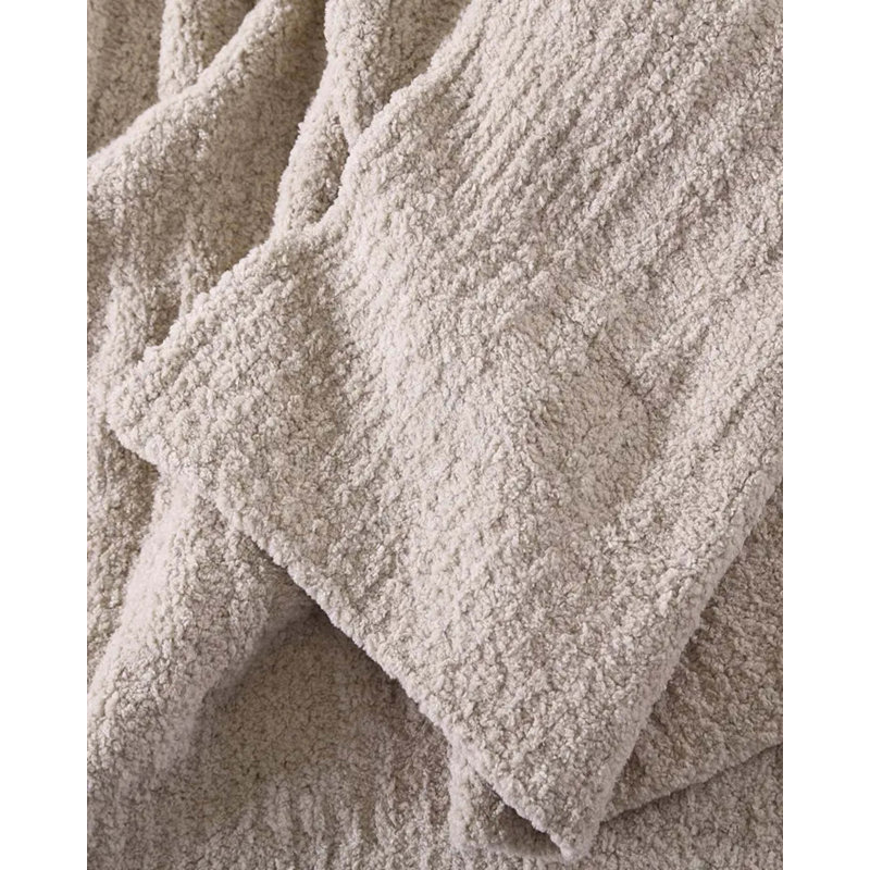 Ribbed Throw Blanket, Taupe