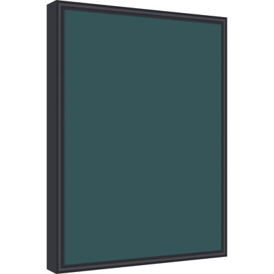Tableau mural en tissu encadré, 19 x 25 cm, motif bleu sarcelle foncé